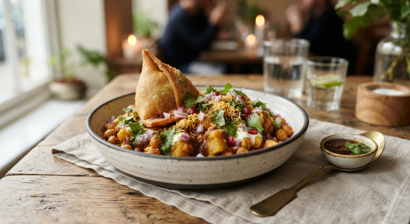 Samosa Chickpea Chaat