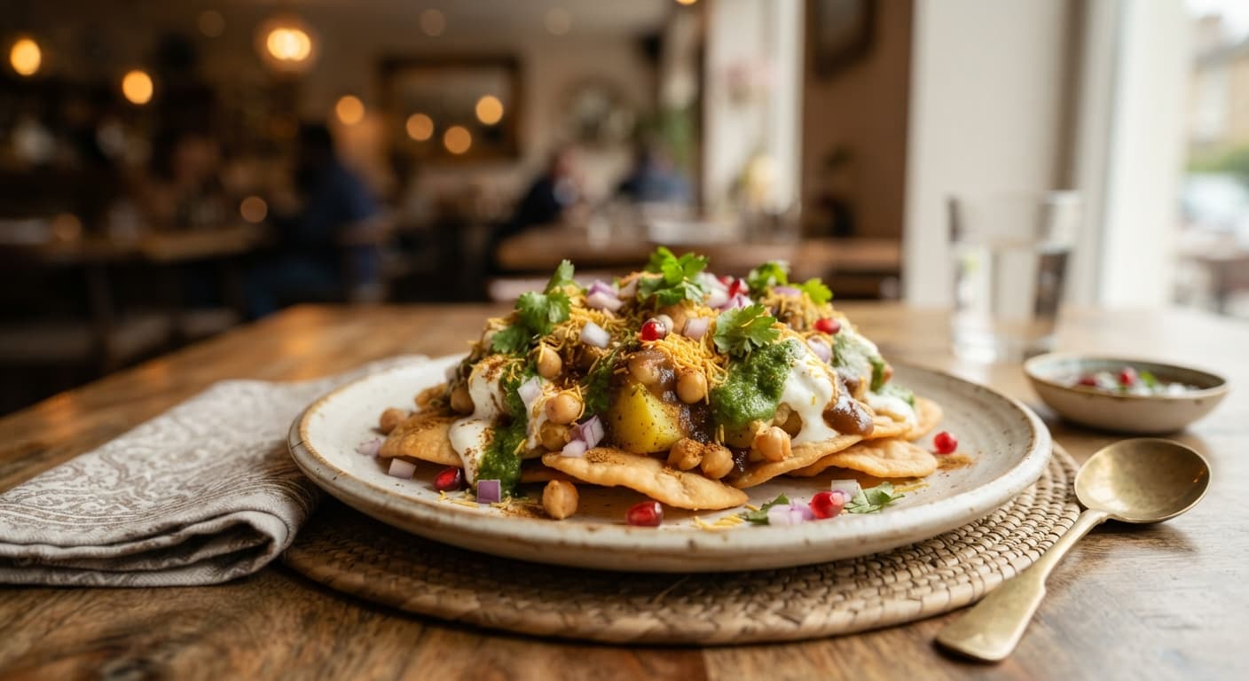 Chaat Papadi (Vegetarian)
